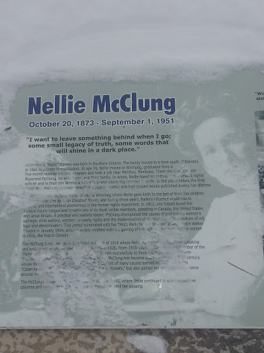 Nellie McClung Plaque