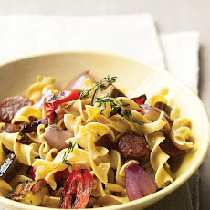 Whole-Wheat Pasta with Chicken Sausage and Roasted Veggies