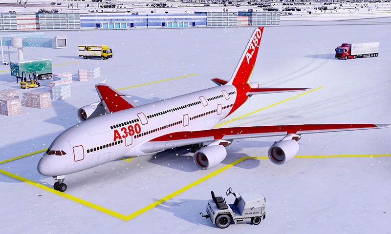 Android application Snow Cargo Jet Landing 3D screenshort