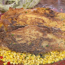 Pan-Fried Catfish with Creamed Corn and Green Onion New Potato Salad