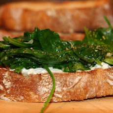 Bruschetta with Spicy Ricotta and Garlicky Greens