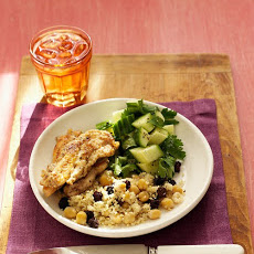 Chicken Tenders with Cucumber Salad and Chickpea Couscous