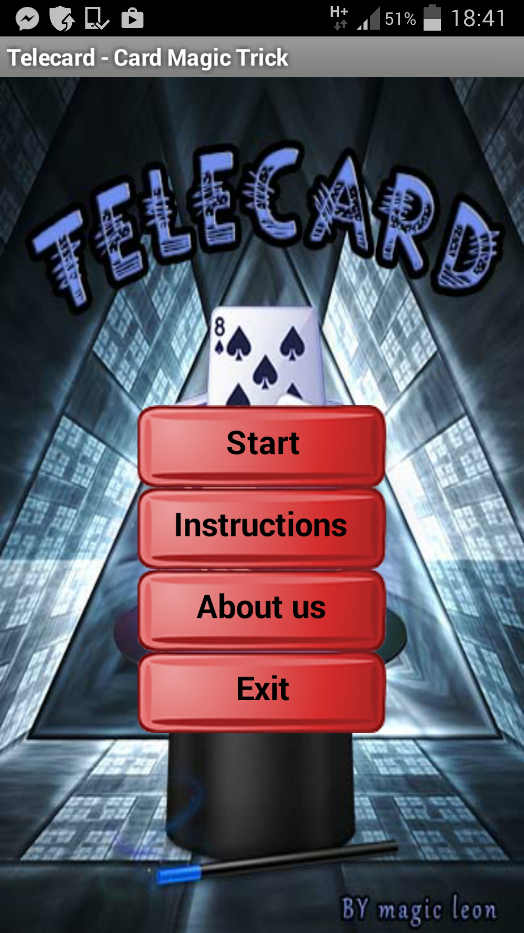 Android application Telecard - Magic Trick screenshort