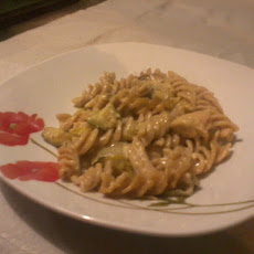 Honey mustard gratin spaghetti with zucchini and Napa cabbage