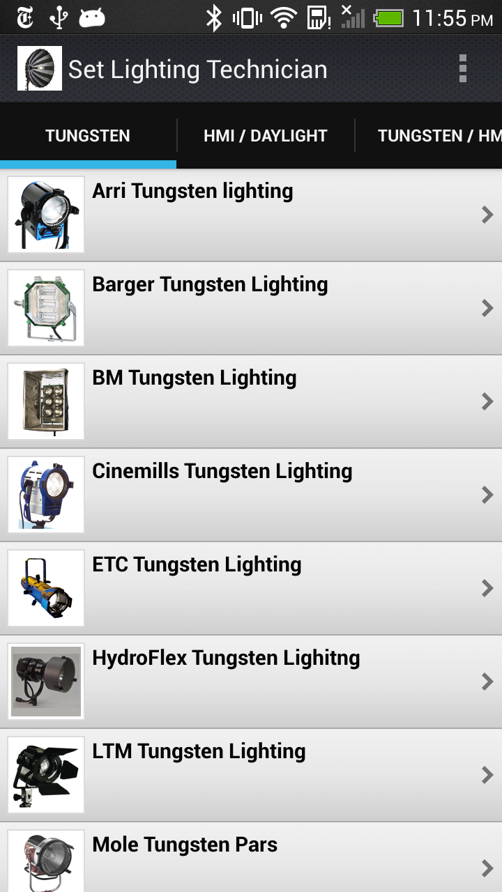 Android application Set Lighting Technician screenshort