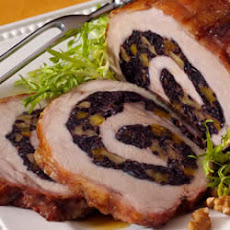 Stuffed Pork Loin with Wild Rice, Apricot and Walnut Stuffing