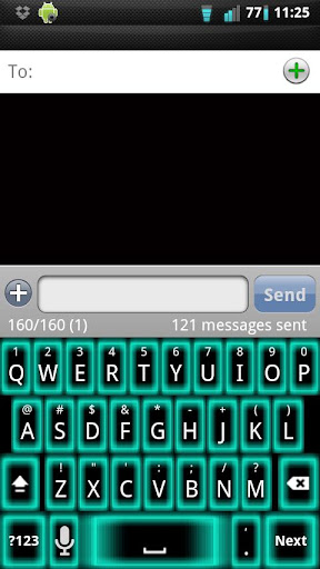 Cyan Glow Keyboard Skin