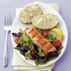 Skillet Salmon & Parmesan Potatoes
