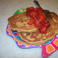 Whole Wheat Pancakes With Strawberry Rhubarb Compote
