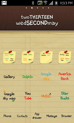 Note Diary Go launcher theme