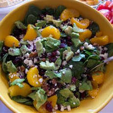 Cranberry, Glazed Walnut, Orange, Avocado, and Blue Cheese Salad