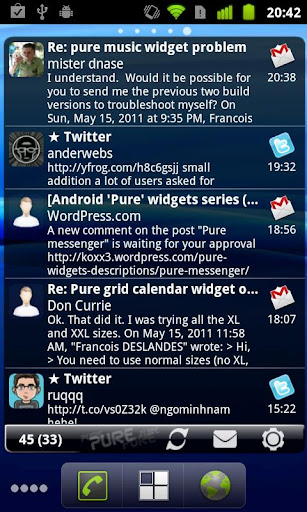 Pure messenger widget