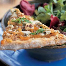 Caramelized Onion Pizza with Gorgonzola and Arugula