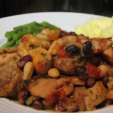 Slow, Comfortable Piquant Pork and Bacon Cassoulet (Crock Pot)
