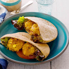 Veggie Mini Burger Pita with Cucumber Yogurt Sauce