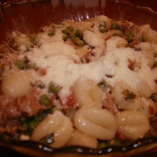 Potato Gnocchi With Pancetta, Peas and Sage