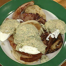 Emeril's Egg Benedict with Country Ham, Poached Eggs and Fresh Herb Hollandaise