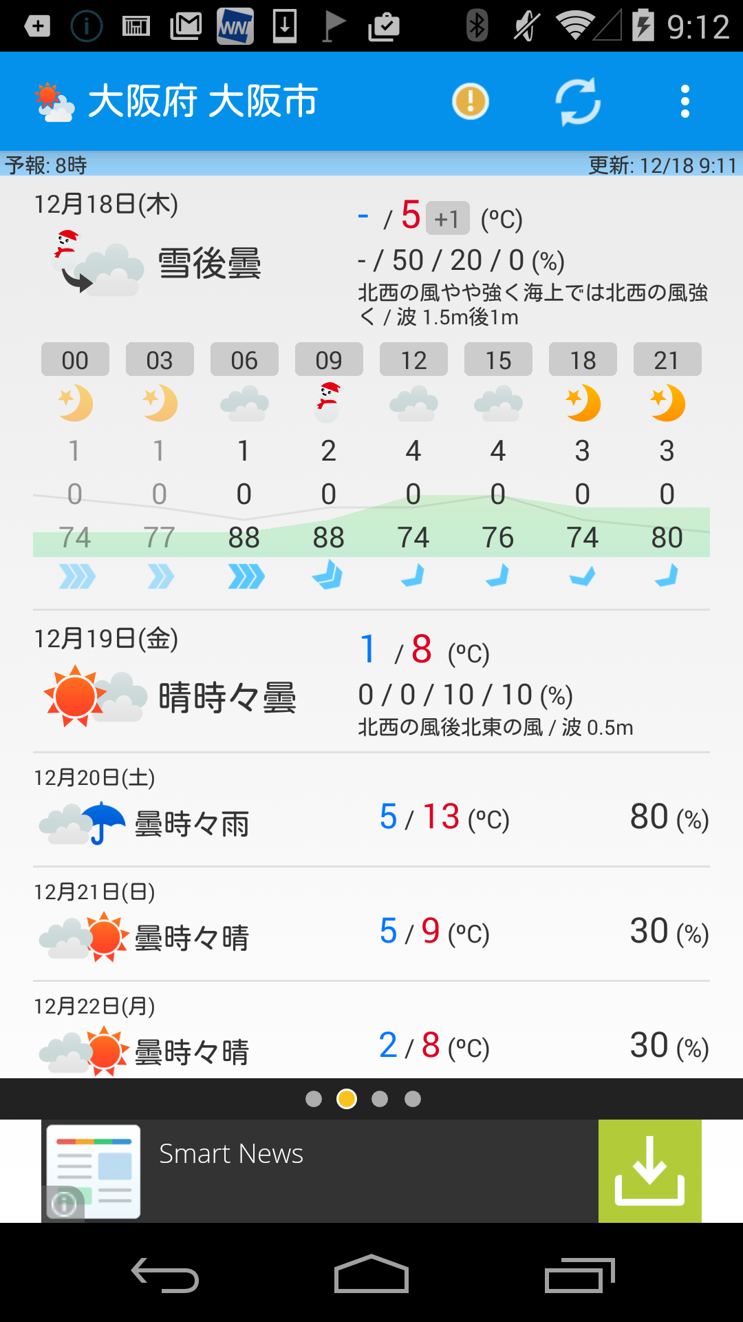Android application そら案内 screenshort