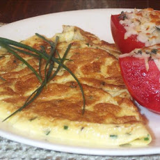 Chive Omelette With Gruyere and Canadian Bacon