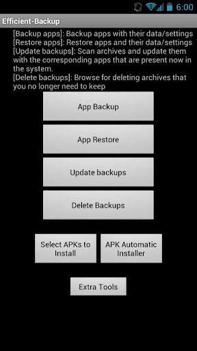 Efficient Backup root