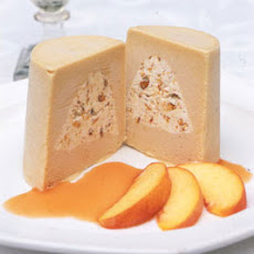 Peach Praline Bombes with Peach Syrup