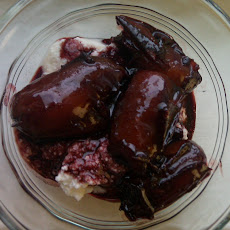Dates Poached in Spiced Wine Spooned over Fresh Ricotta