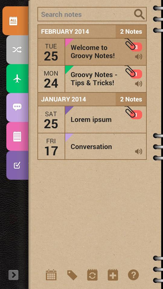 Android application Groovy Notes - Personal Diary screenshort