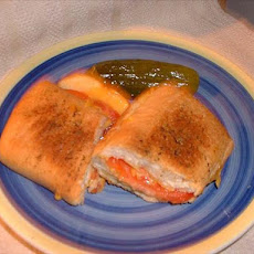 Crusty Garlic Grilled Cheese and Tomato Sandwich