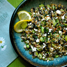 Wheatberry & Wild Rice Salad with Favas & Fried Seeds