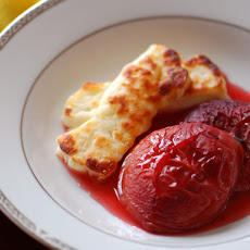 Roasted Riesling Peaches and Haloumi