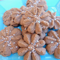 Cocoa Cherry Spritz Cookies