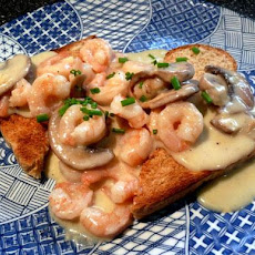 Shrimp Newburg on Toast Points