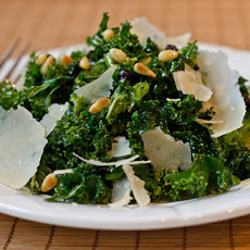 Shredded Kale Salad with Pine Nuts, Currants, and Parmesan