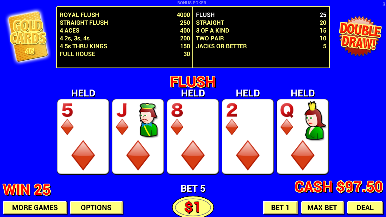Android application Double Draw Video Poker screenshort