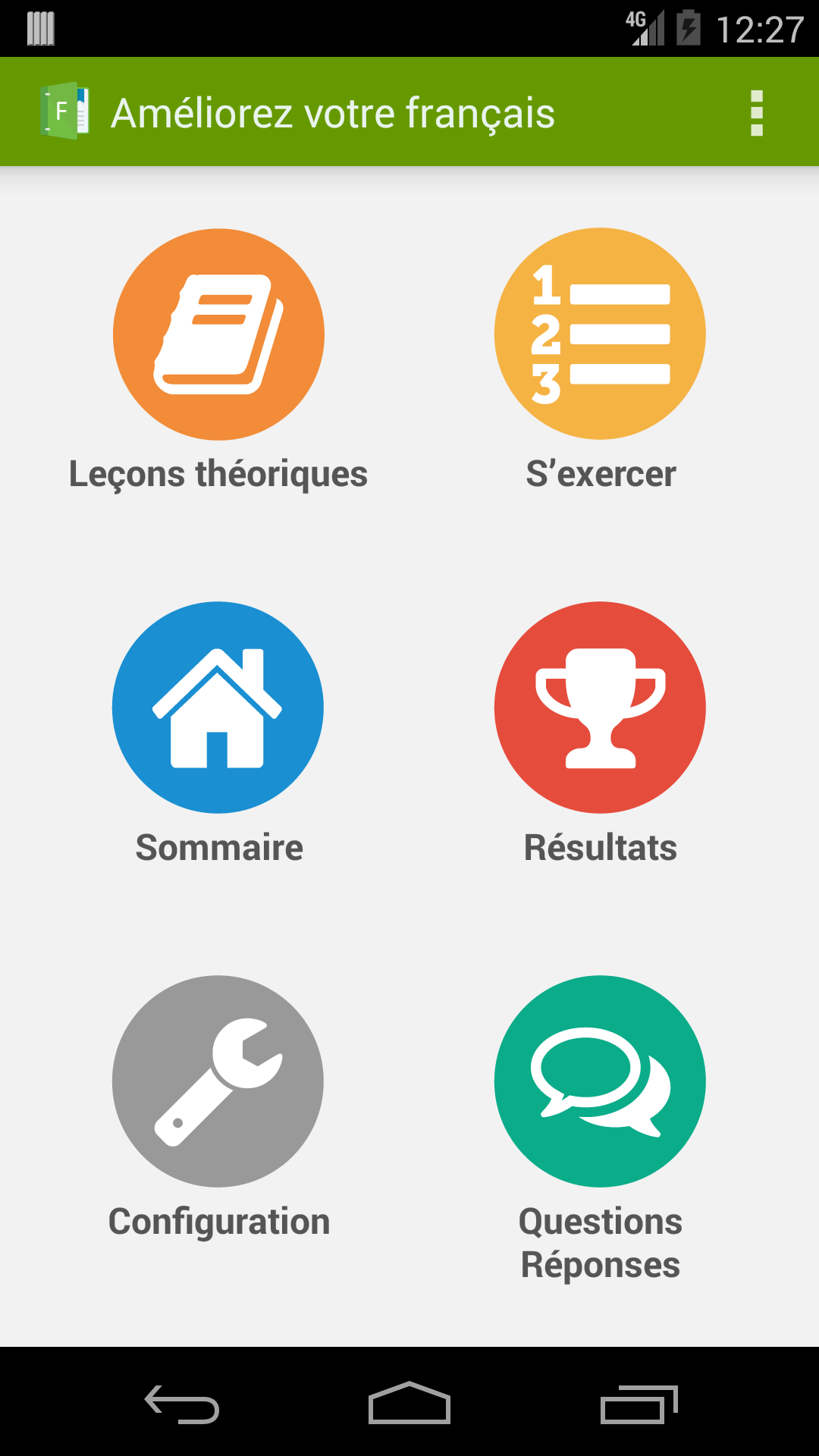 Android application Améliorez votre français ! screenshort