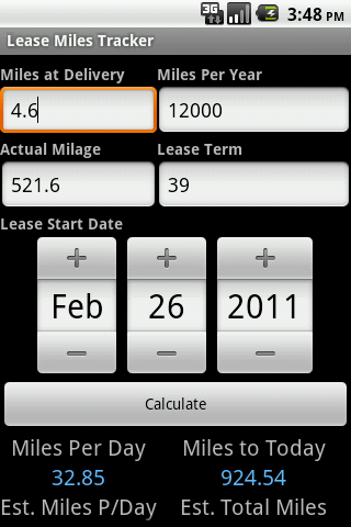 Lease Miles Tracker