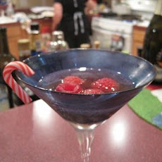 Santa Hat Cocktail With a Candy Cane