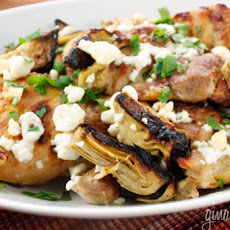 Chicken Thighs with Artichoke Hearts and Feta Cheese