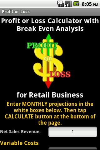 Profit or Loss - w Break Even