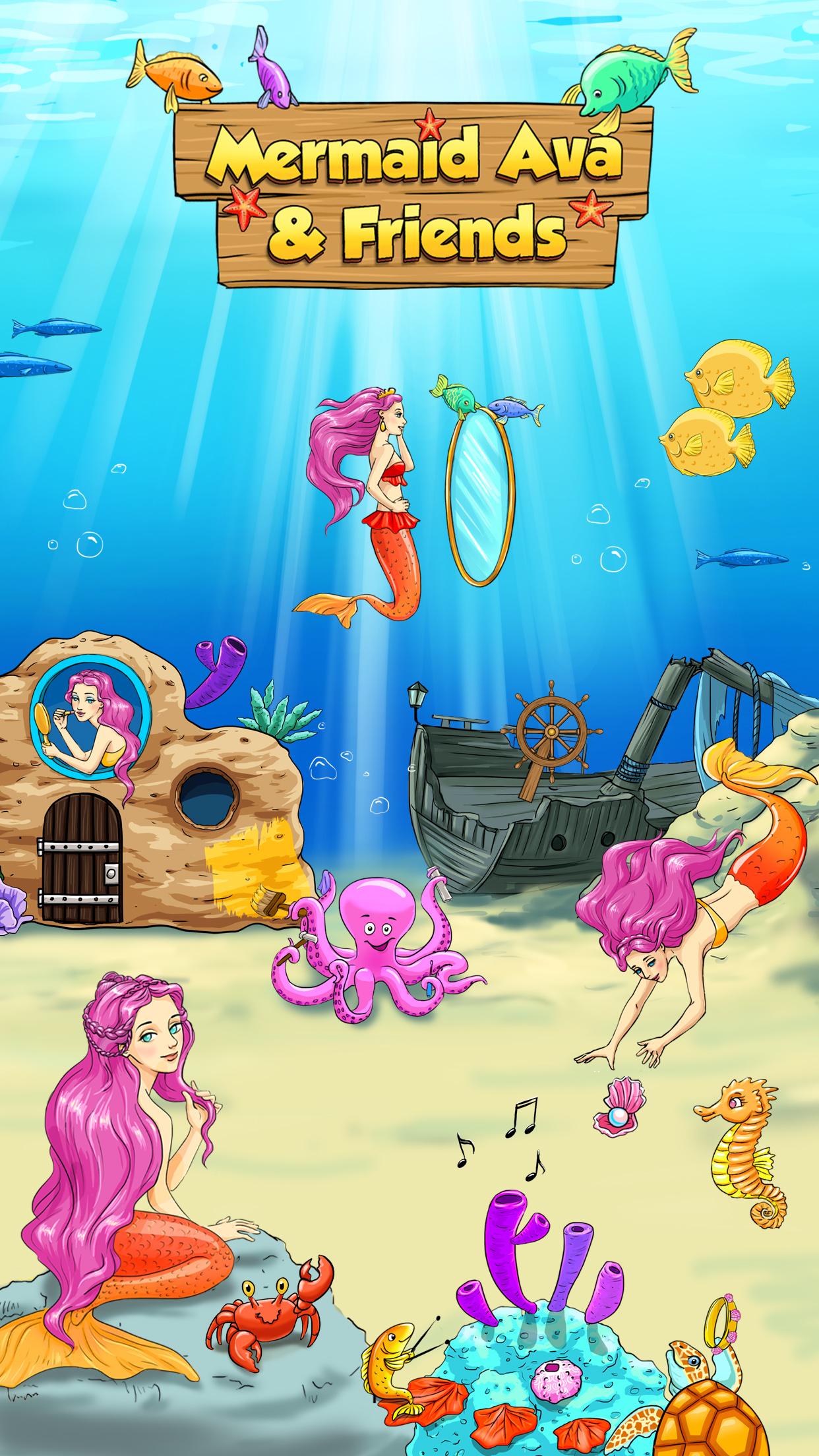 Android application Mermaid Ava &amp; Friends - No Ads screenshort