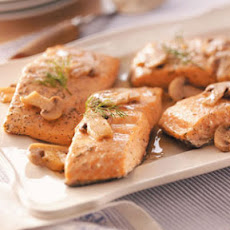 Salmon with Lemon-Mushroom Sauce Recipe