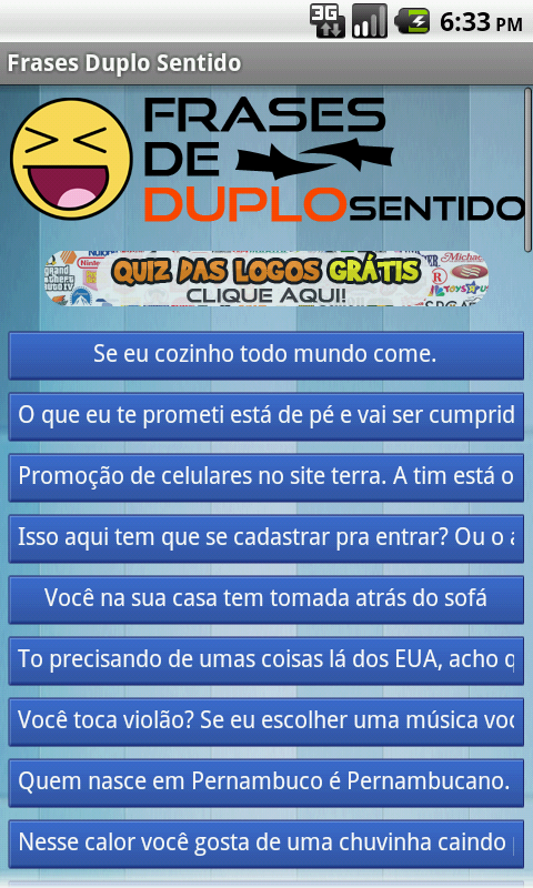 Android application Frases de Duplo Sentido screenshort