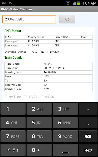 PNR Status Checker