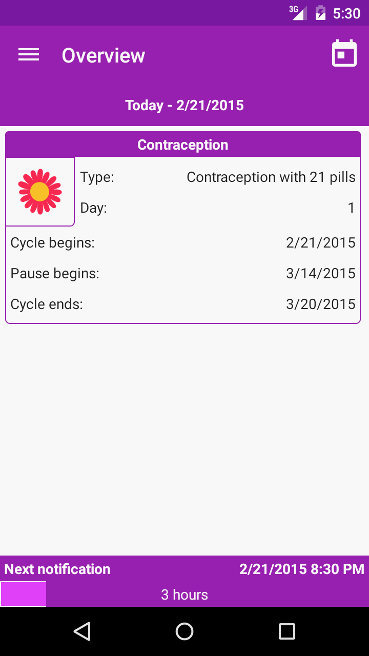 Android application Pill Reminder screenshort