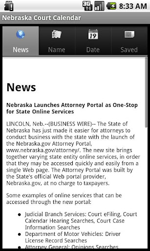 Nebraska Court Calendar Search