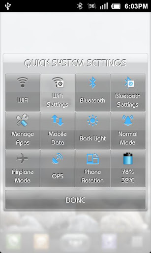 Quick Settings Application