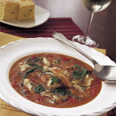 Spicy Cajun Crab and Greens Soup