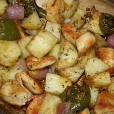 Chicken With Roasted Vegetables and Gorgonzola