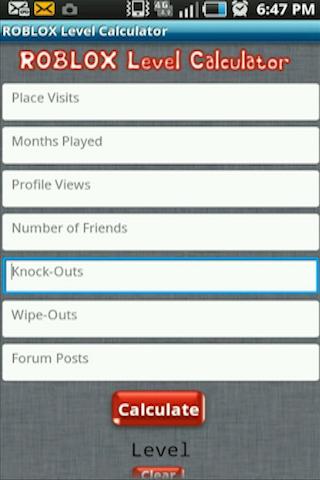 The ROBLOX Level Calculator