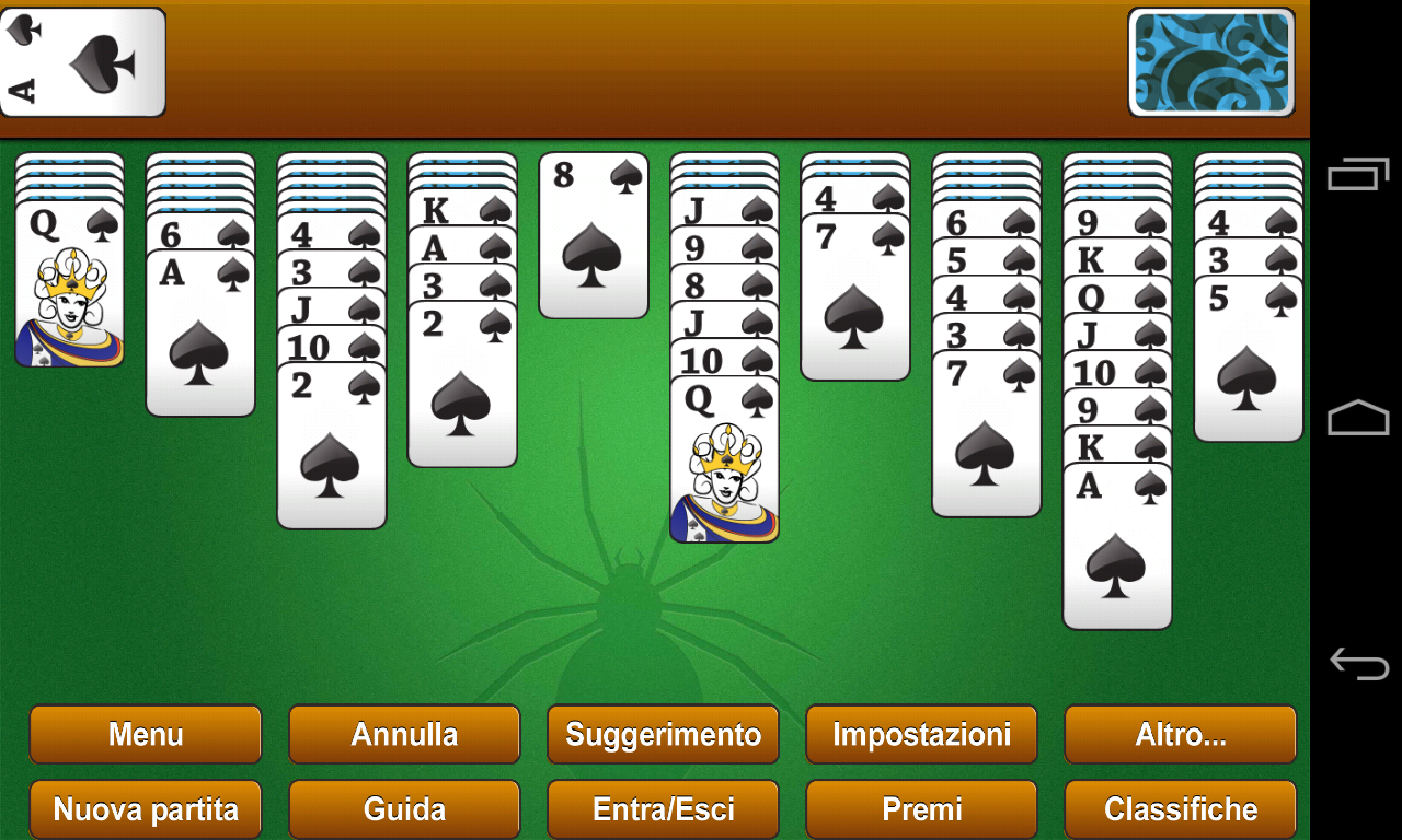 Android application Classic Spider Solitaire screenshort